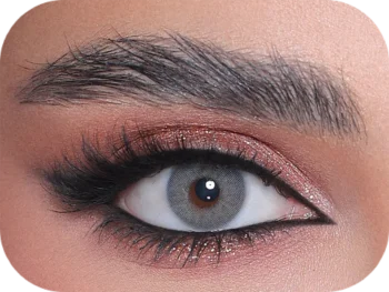 3D Colors Blue colored contact lens on eye – blue with gray touch