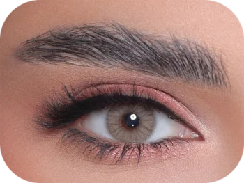 3D Colors Bronze colored contact lens on eye – warm hazel-bronze
