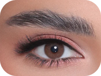 3D Colors Brown colored contact lens on eye – soft light brown