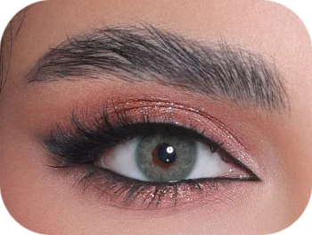 3D Colors Green colored contact lens on eye – light green