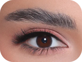 3D Colors Ochre colored contact lens on eye – warm light brown