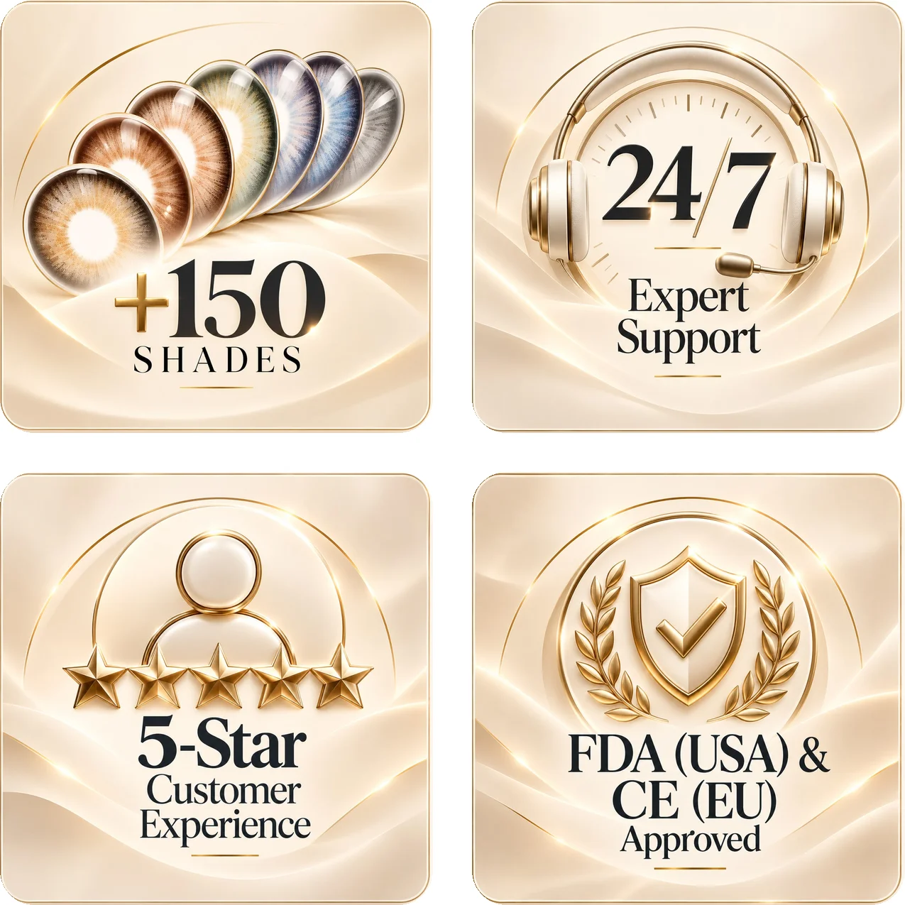 150+ shades, 24/7 expert support, 5-star customer experience, FDA (USA) & CE (EU) approved